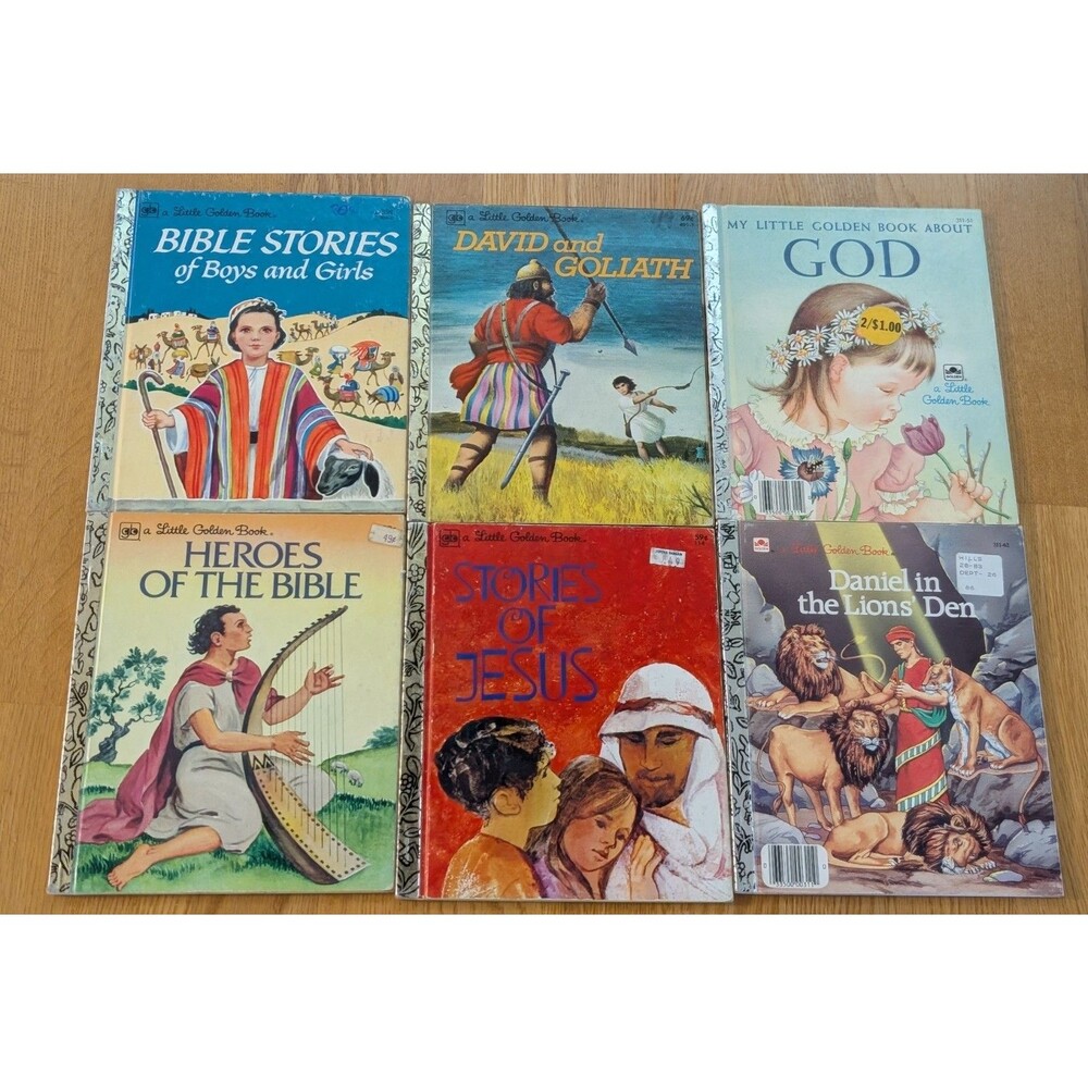 Vintage Little Golden Books Christian Religious Theme 70/80s Lot Of 6 Good Cond!